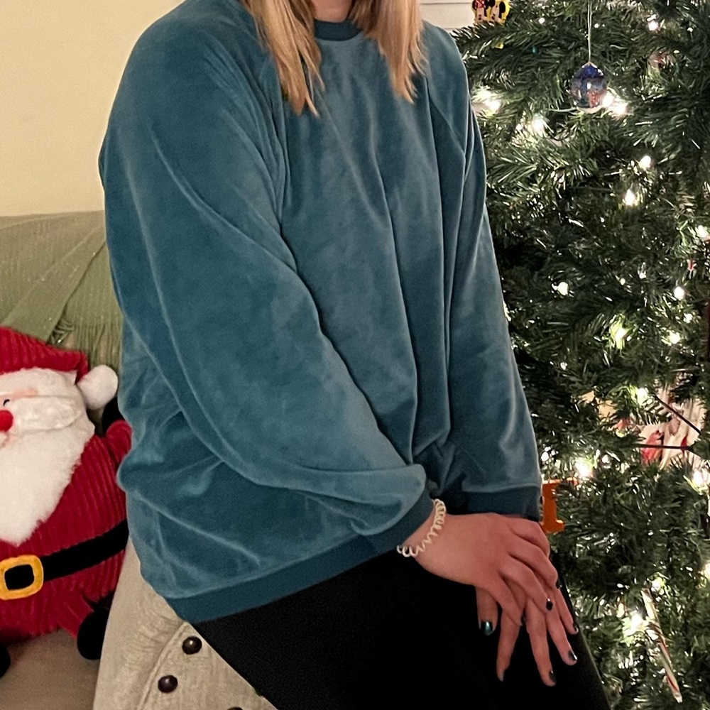 Aerie teal crewneck